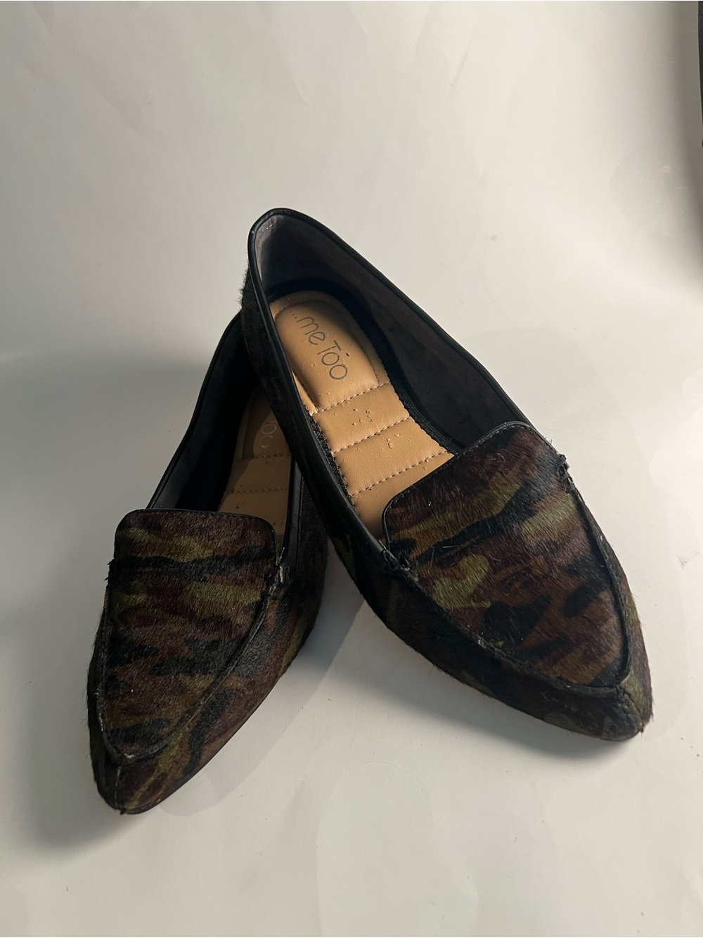 Me Too Camouflage Calf Hair Pointed Toe Loafer Flats Size 7.5M